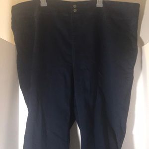 Terra & Sky jeans size 3x pull on 2 pairs black and dark blue pocket back nwot